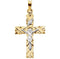 Two-Tone Crucifix 14k Yellow and White Gold Pendant(42.66X23.5MM)