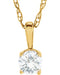 Children's Imitation Diamond 'April' Birthstone 14k Yellow Gold Pendant Necklace, 14"