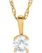 Children's White Sapphire Birthstone 14k Yellow Gold Pendant Necklace, 14"