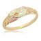 Four Frosty Leaf Ring, 10k Yellow Gold, 12k Green and Rose Gold Black Hills Gold Motif