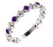 Genuine Amethyst Beaded Ring, Rhodium-Plated 14k White Gold