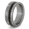 Gibeon Meteorite, Dinosaur Bone Overlay 8mm Comfort-Fit Matte Titanium Band