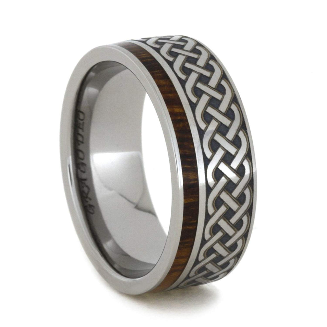 Ironwood, Celtic Eternity 8mm Comfort-Fit Matte Titanium Wedding Band, Size 11.25