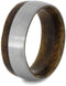 Sindora Wood Comfort-Fit Band with 8mm Brushed Titanium Overlay, Size 12.25