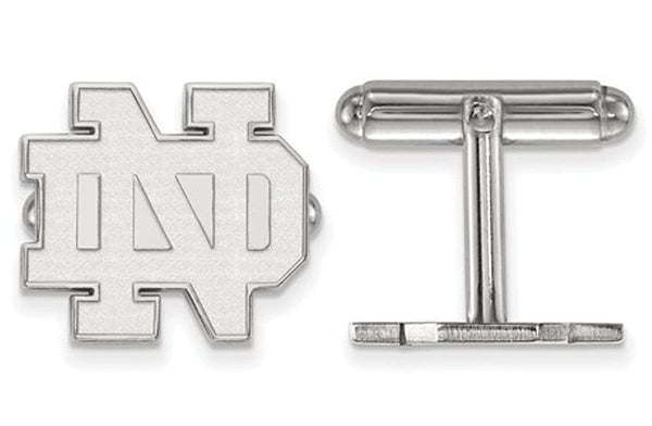 Rhodium-Plated Sterling Silver University Of Notre Dame Michigan Cuff Links, 15MM