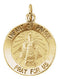 14k Yellow Gold Round Infant of Prague Medal (22 MM)