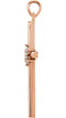 Large 7-Stone Diamond Cluster Christian Cross 14k Rose Gold Pendant (1/10 Ctw) 30.40X16.26MM