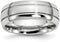 Men's Brushed Cobalt Chrome 8mm Grooved Comfort-Fit Wedding Band Size 9.5