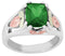 May Birthstone Created Soude Emerald Ring, Sterling Silver, 12k Green and Rose Gold Black Hills Silver Motif