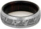 Gibeon Meteorite, Brushed Titanium 7mm Comfort-Fit Ironwood Ring, Size 15.5