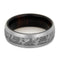 Gibeon Meteorite, Brushed Titanium 7mm Comfort-Fit Ironwood Ring