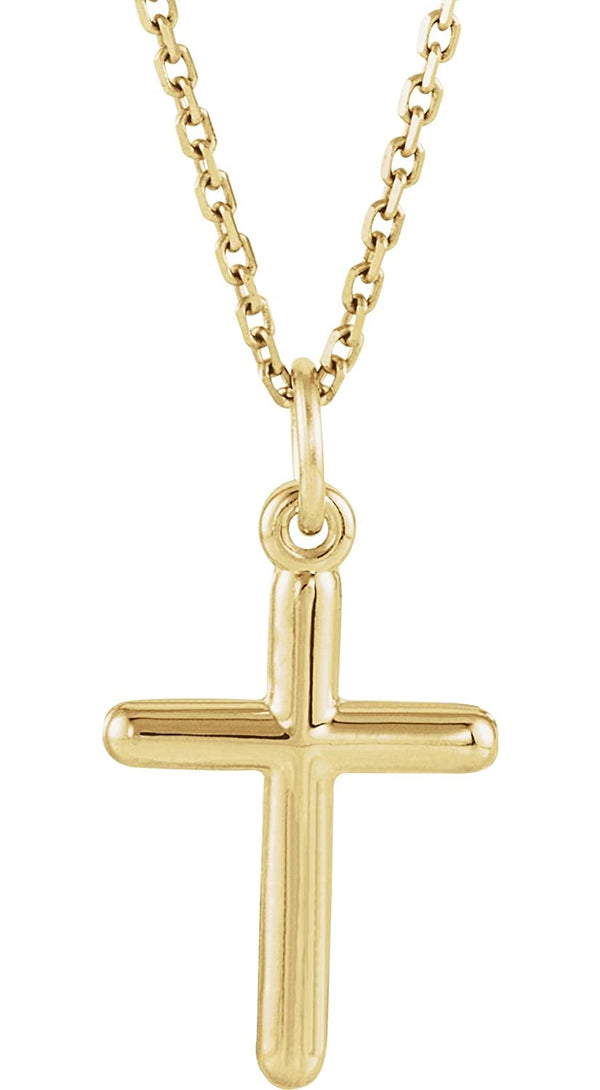 Western Cross 14k Yellow Gold Pendant Necklace, 18" (13X9MM)