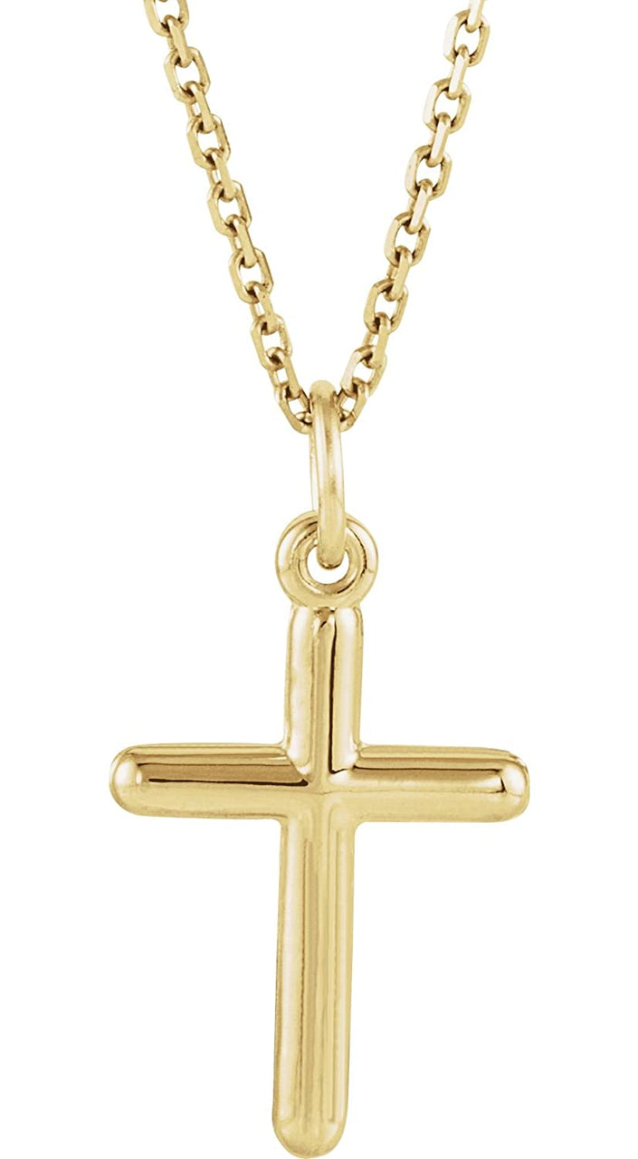 Western Cross 14k Yellow Gold Pendant Necklace, 18" (13X9MM)