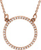 Petite Diamond Circle Pendant 14k Rose Gold Necklace, 16" (1/5 Cttw)