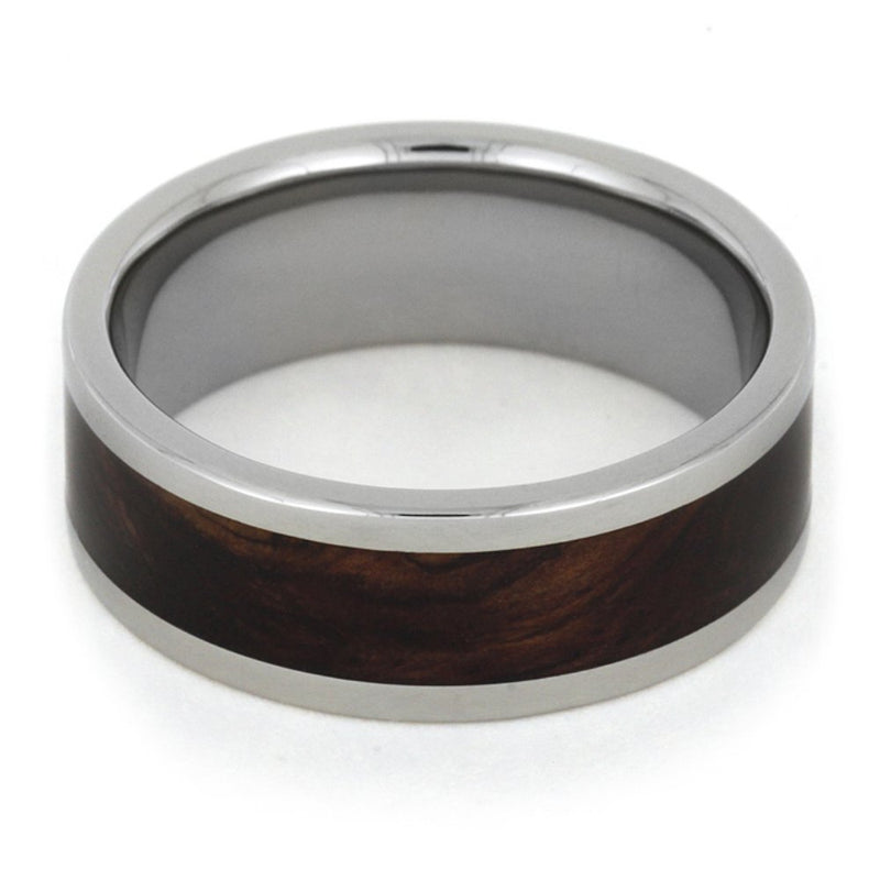 Honduran Rosewood Burl 8mm Comfort-Fit Titanium Band