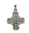 14k White Gold Four-Way Cross Medal (30x29 MM)