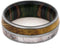 Deer Antler, Whiskey Barrel Oak Wood, Matte Titanium 8mm Comfort-Fit Dymondwood Band, Size 10.75