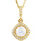 Diamond Halo Pendant Necklace in 14k Yellow Gold, 18" (5/8 Cttw)