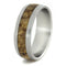 Black Ash Burl Wood Inlay 8mm Comfort-Fit Matte Titanium Ring