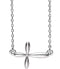 Sideways Cross Rhodium-Plated 14k White Gold Necklace, 18"