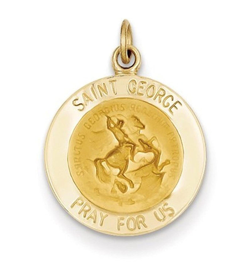 14k Yellow Gold St. George Medal Charm (23X16MM)
