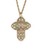 Filigree Cross Necklace in 10k Yellow Gold, 12k Rose Gold and 12k Greeen Gold, 18"