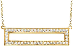 Diamond Rectangle Necklace in 14k Yellow Gold, 16-18" (3/8 Cttw)