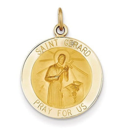 14k Yellow Gold St. Gerard Medal Pendant (26X19MM)