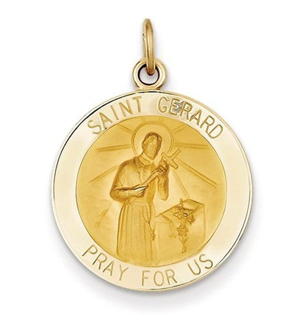 14k Yellow Gold St. Gerard Medal Pendant (26X19MM)