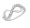 Infinity CZ Rhodium Plated Sterling Silver Ring