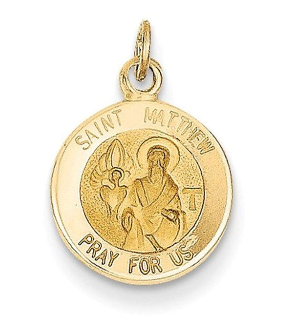 14k Yellow Gold St. Matthew Medal Charm (19X12MM)