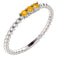 Citrine Beaded Ring, Sterling Silver, Size 6