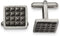 Stainless Steel, Black IP Studded Square Cuff Links