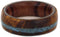 Turquoise, Amboyna Burl and Tulip Wood 7mm Comfort-Fit Matte Titanium Band, Size 13.25