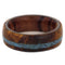 Ave 369 Turquoise, Amboyna Burl and Tulip Wood 7mm Comfort-Fit Matte Titanium Band