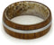 Wood, Deer Antler Sleeve 6.5mm Comfort-Fit Matte Titanium Band, Size 14.25