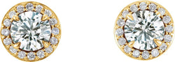Diamond Halo-Style Earrings, 14k Yellow Gold (5 MM) (.16 Ctw, G-H Color, I1 Clarity)