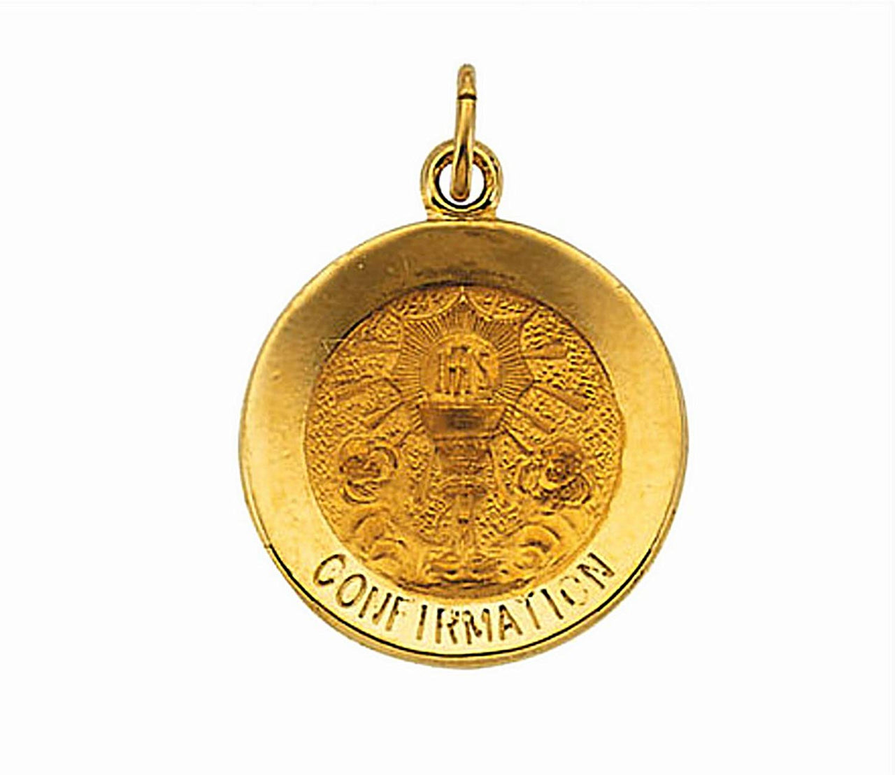 14k Yellow Gold Round Confirmation Medal (12 MM)