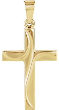 Christian Cross 14k Yellow Gold Pendant (21x14 MM)