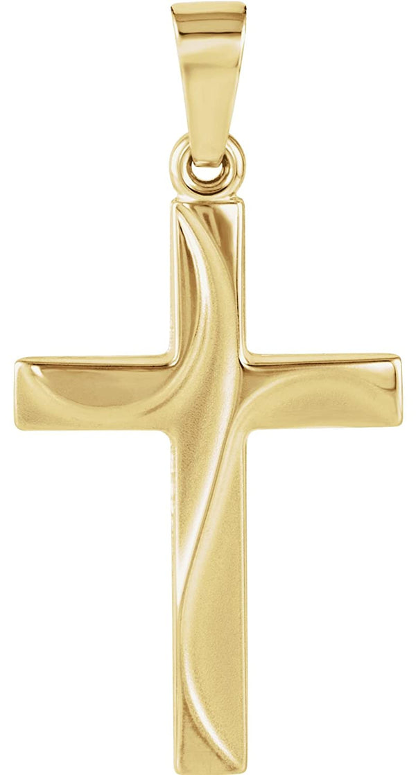 Christian Cross 14k Yellow Gold Pendant (21x14 MM)