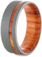 Sandblasted Titanium 8mm Comfort-Fit Tulipwood Sleeve Wedding Band 11.25