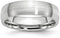 Men's Satin Brushed Chromium Cobalt, Sterling Silver Inlaid 6mm Comfort-Fit Domed Band Size 7.5