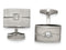 Stainless Steel Polished White Cubic Zirconia Rectangle Cuff Links