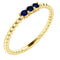 Chatham Created Blue Sapphire Beaded Ring, 14k Yellow Gold, Size 6