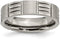 Satin-Brushed, Grey Titanium Notched 6mm Wedding Band, Size 11