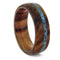 Ave 369 Turquoise, Amboyna Burl and Tulip Wood 7mm Comfort-Fit Matte Titanium Band