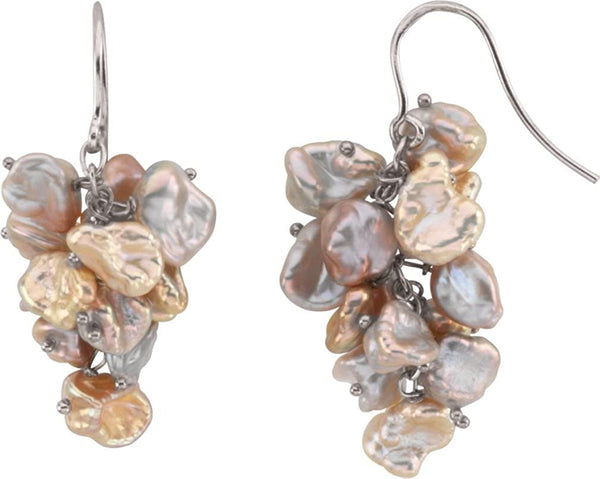 Sterling Silver Freshwater Keshi Cultured Pearl Earrings