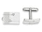 Rhodium-Plated Sterling Silver, Cubic Zirconia Rectangle Cuff Links, 19X16MM