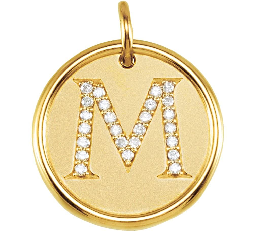 Diamond Initial "M" Pendant, 14k Yellow Gold (0.125 Ctw, Color GH, Clarity I1)