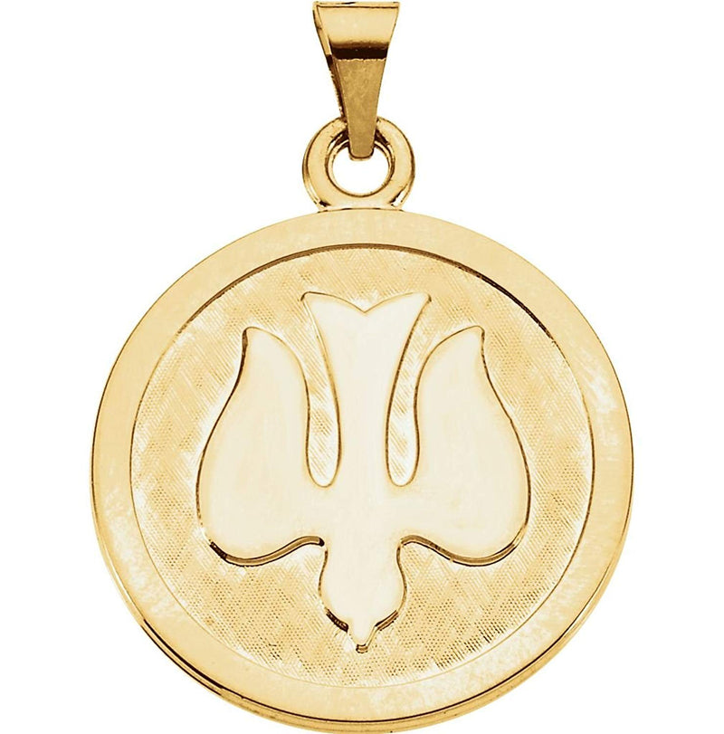 14k Yellow Gold Holy Spirit Dove Medal (23 MM)